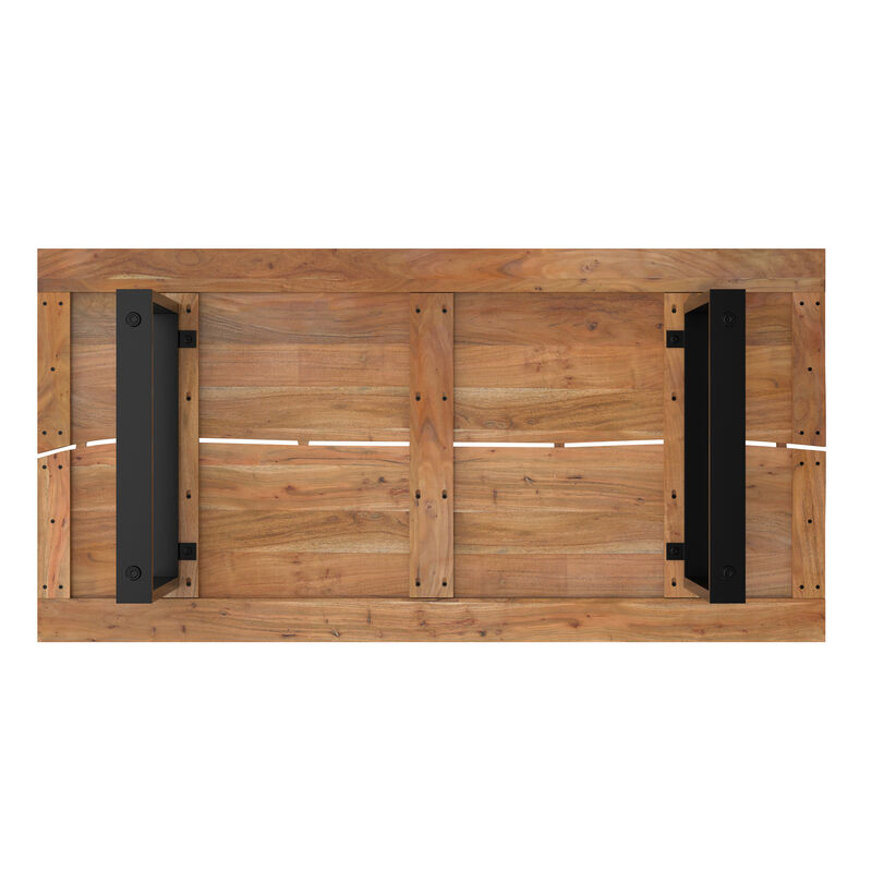 Fieldcrest 72 inch x 36 inch Rectangle Modern Industrial Dining Table in Natural