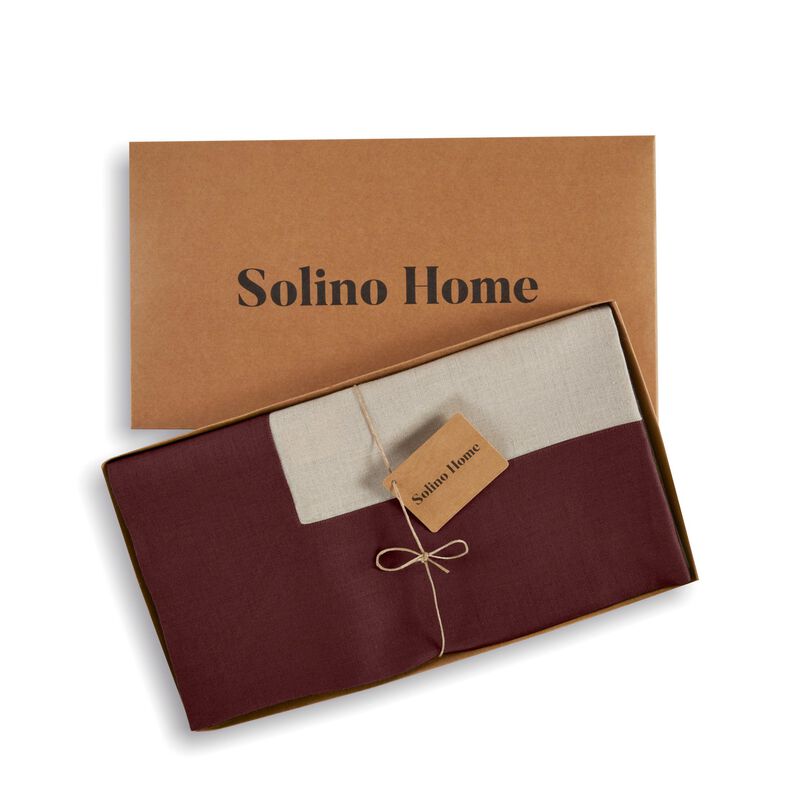 Solino Home Contempo 100% Linen Tablecloth &ndash; Handcrafted, Machine Washable, Perfect for Holiday and Everyday Dining