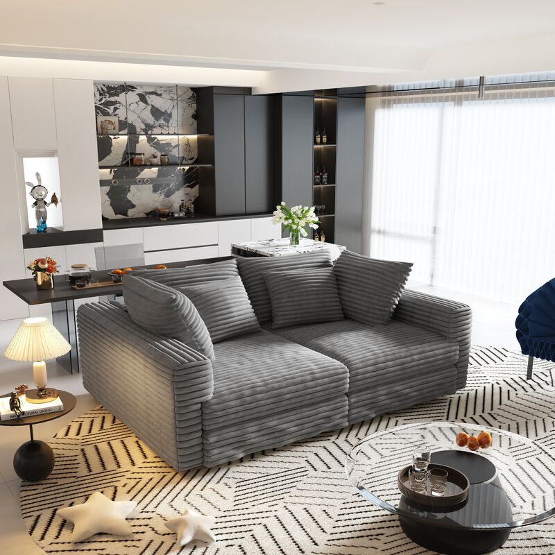 Merax Modern Comfy Upholstered 4-Seat Sofa Cloud Couch image number 3
