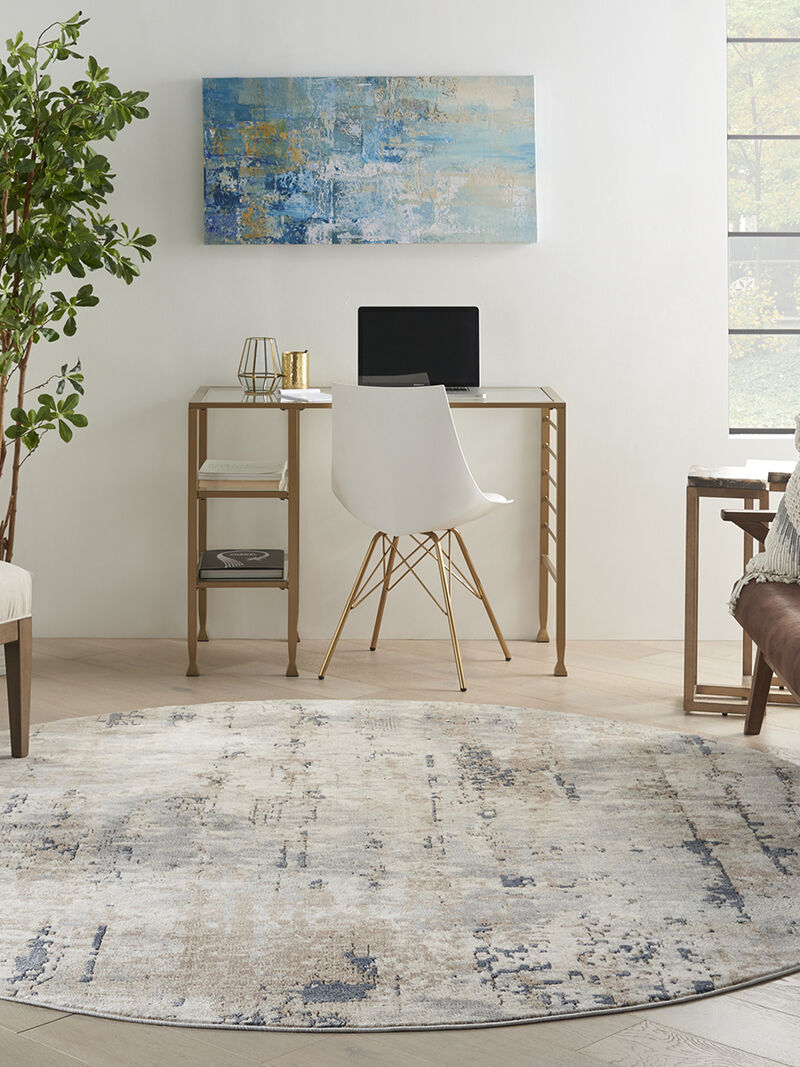 Quarry QUA01 Beige/Gray 7&rsquo;10&rdquo; x Round Rug image number 8
