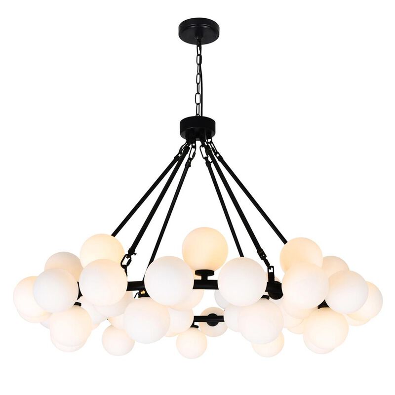 CWI Lighting Arya 45 Light Chandelier With Black Finish