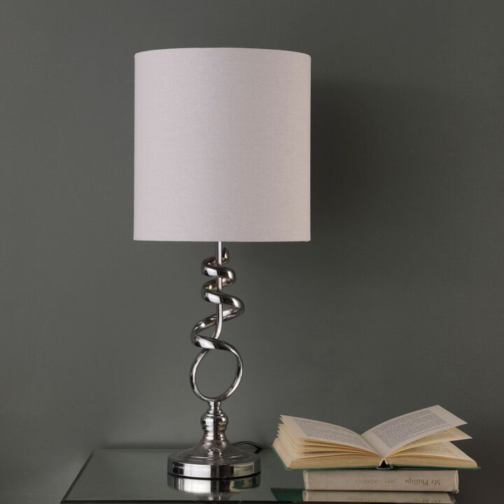 ELEMENT ACE 21.5 Inch Abstract Metal Table Lamp with Textured Drum Shade In-line On/Off Switch UL Listed Ideal for Bedroom Living Room Home Office Decor