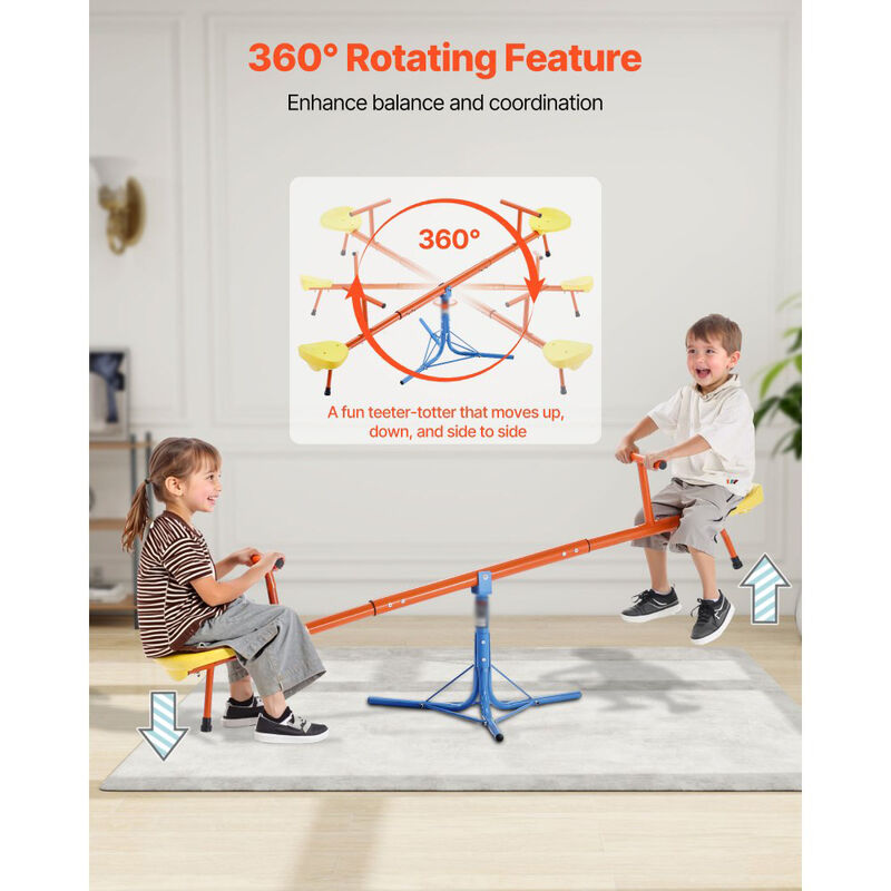 Kids Sit and Spin Seesaw, Teeter Totter with 3-Prong Support Legs, Ages 3+ image number 4