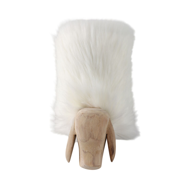 12" Faux Fur Sheep, White/natural image number 5