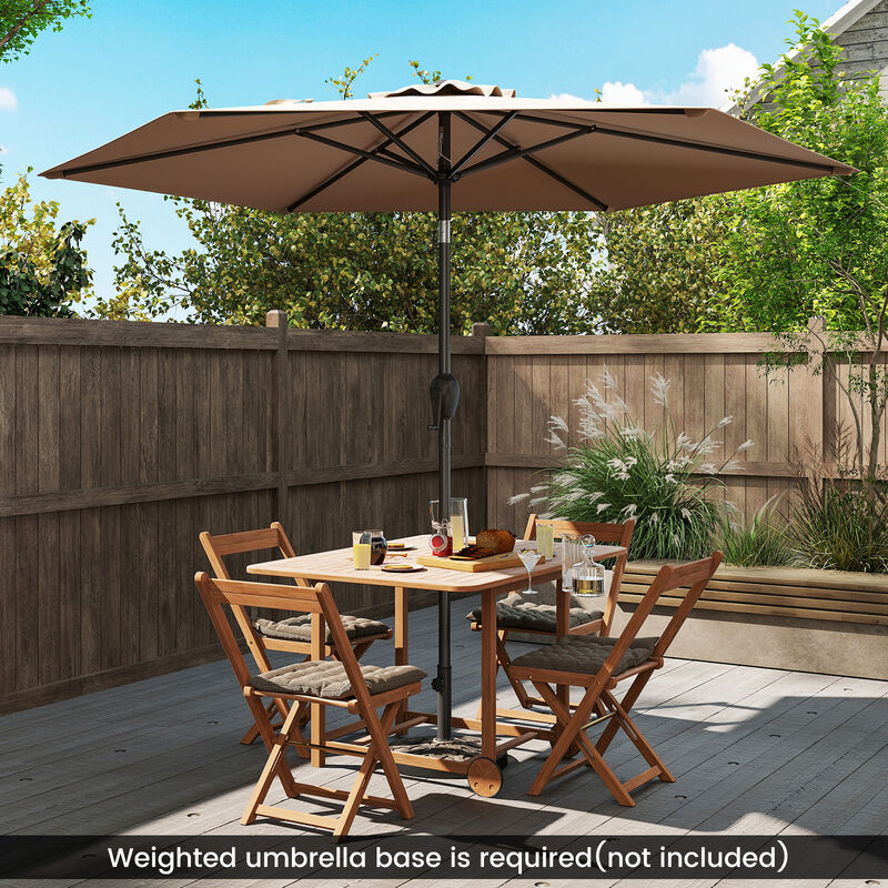 Outdoor Patio Heavy Duty Market Umbrella with Push Button Tilt