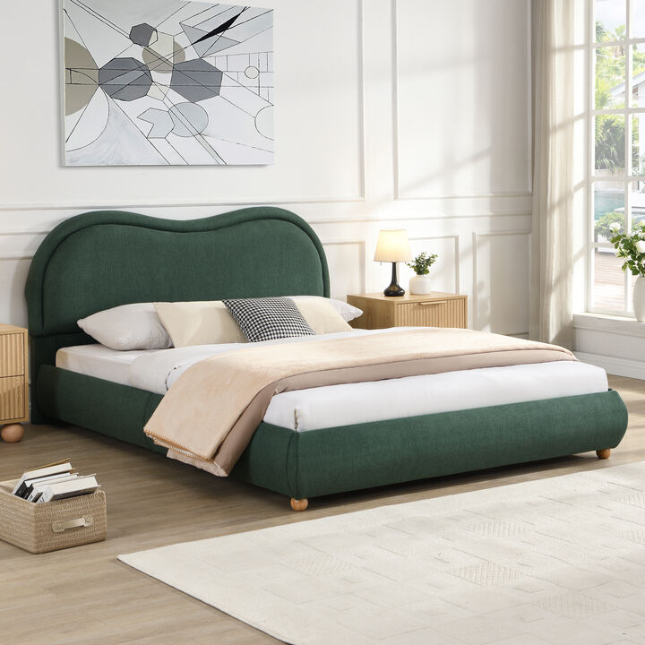 Kibtru Queen Size Upholstered Platform Bed