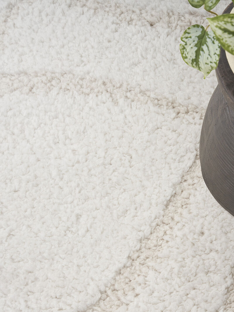 Modern Shag MMD03 Ivory/Beige 5'3" x 7' Rug