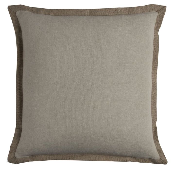 Homezia Dusty Gray and Natural Jute Throw Pillow