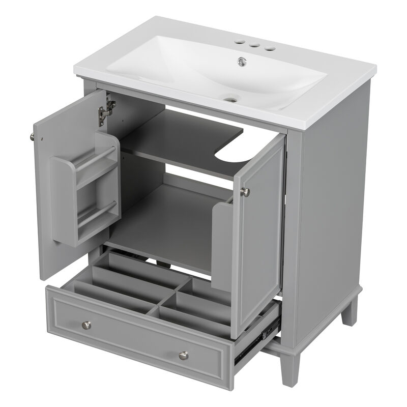 Merax Bathroom Vanity Sink Combo Multi-Functional Cabinet with Doors & Drawer