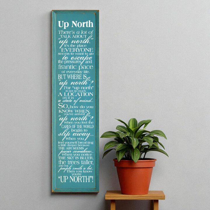 There&rsquo;s a Lot of Talk About Up North Funny Wood Sign Decor