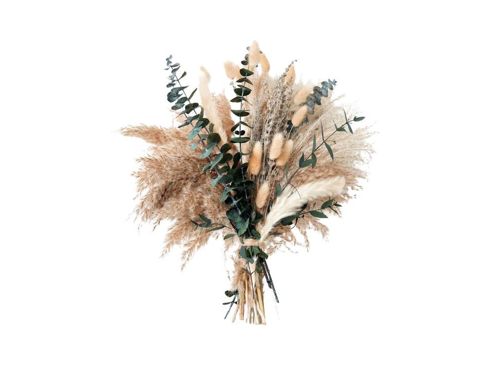 Green Pampas Grass Boho Bouquet Lavender Eucalyptus Dried Flower Arrangements