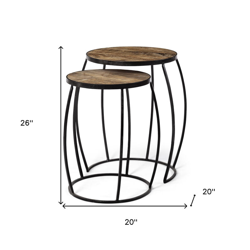 Solid Wood Round Accent Tables &ndash; Elegant Set of Two