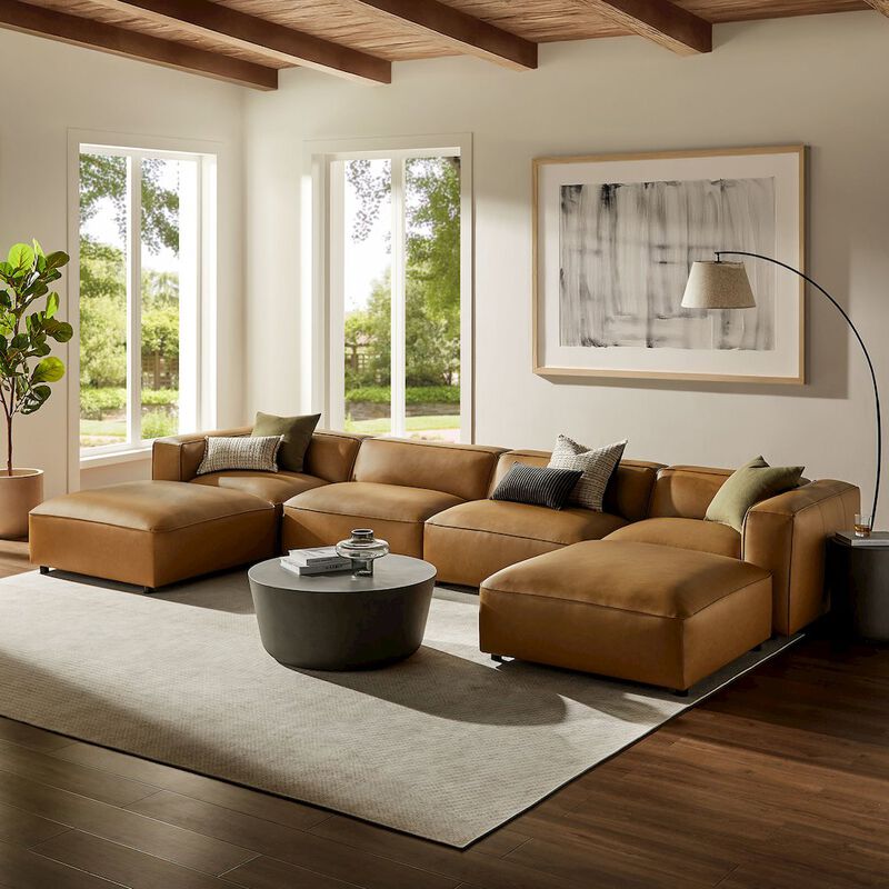 Auren 6-Piece Upholstered Vegan Leather Modular Sofa image number 7