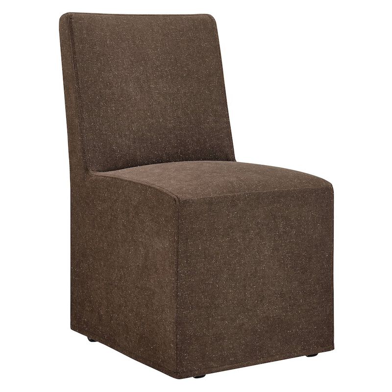 Tessera Upholstered Linen-Blend Slipcovered Dining Chair image number 0