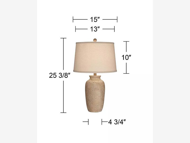 Regency Hill 25 1/2" High Farmhouse Rustic Coastal Country Cottage Table Lamps Set of 2 image number 3