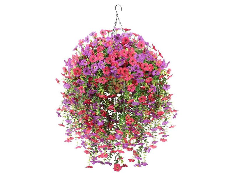 2 Bundle Artificial Hanging Flowers UV Resistant Outdoor Garden Porch Decor image number 0