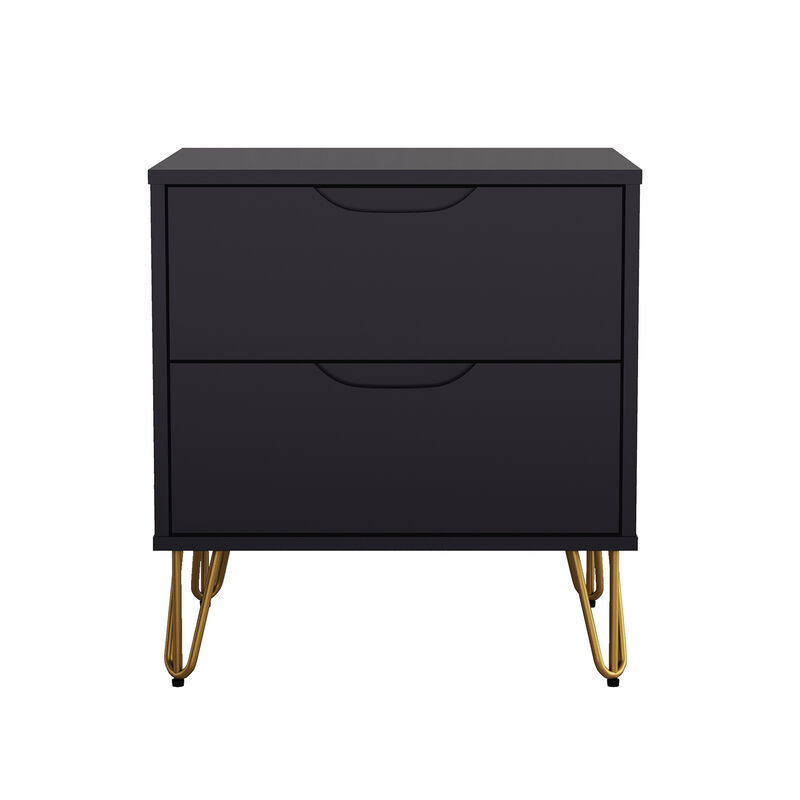 Avira 2-Drawer Black Nightstand image number 0