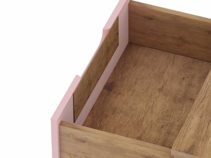 Rockefeller Pink and Brown 1-Drawer Nightstand image number 10