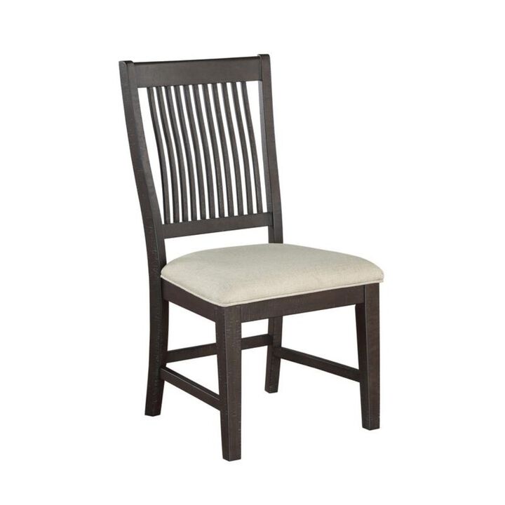 Best Quality Furniture Rustic Brown Side Chair With Beige Linen Fabric, Single Chairs