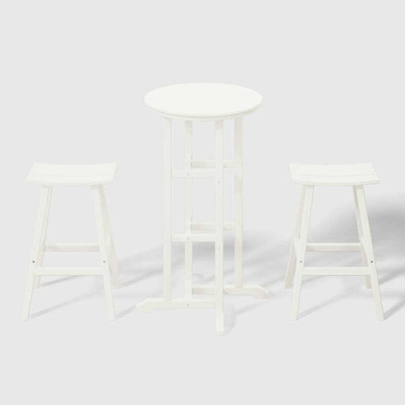 WestinTrends Outdoor Patio Bar Height Table and Bar Stool 3-Piece Dining Set image number 0