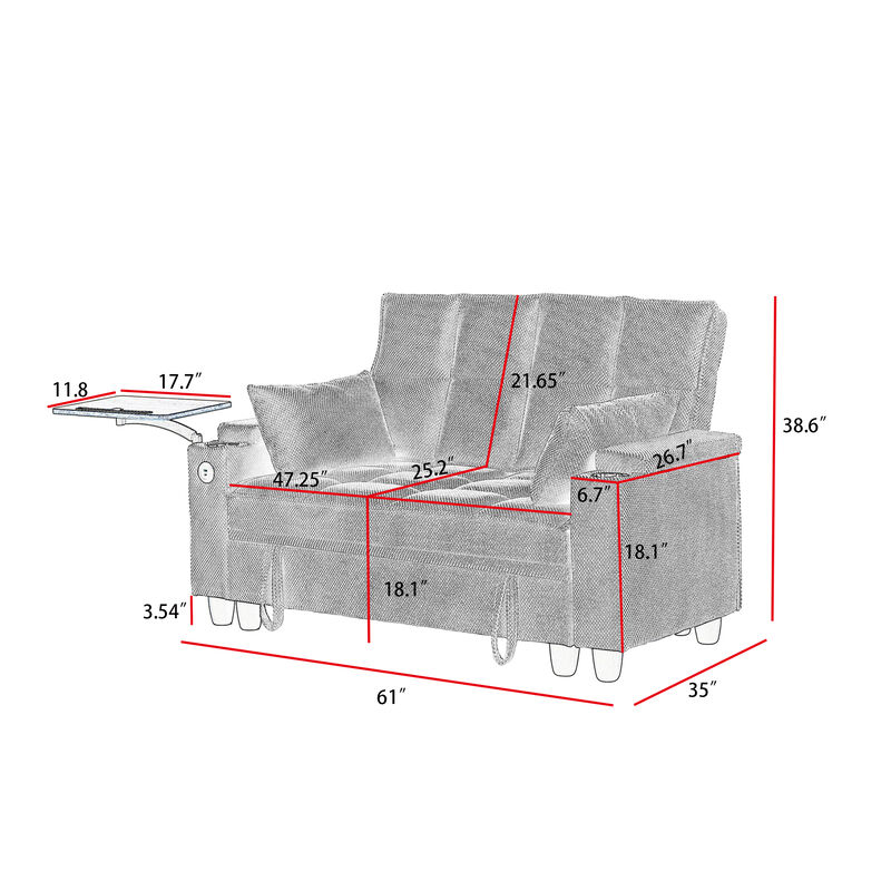 Dimjux underseat storage Loveseat image number 5