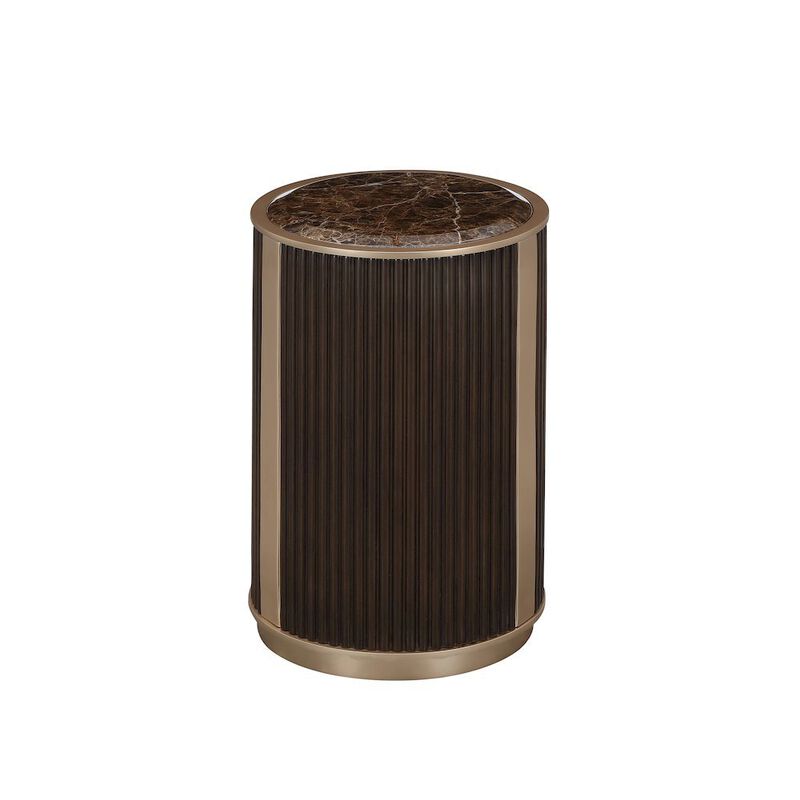 Michael Amini West Kensington Chairside Table - Medium Espresso image number 3