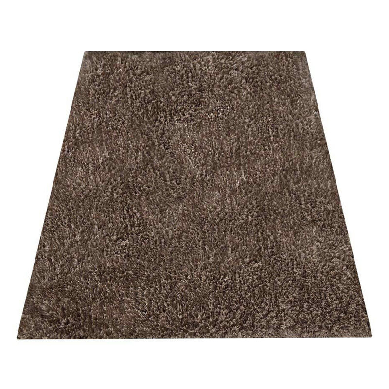 RUGSOTIC CARPETS HAND TUFTED SHAG POLYESTER ECO-FRIENDLY AREA RUGS - 3'11''x5'7'', Rectangle, Light Brown Beige, Solid Plain Design, High Pile Thick Handmade Anti Skid Rugs for Living Room K00111