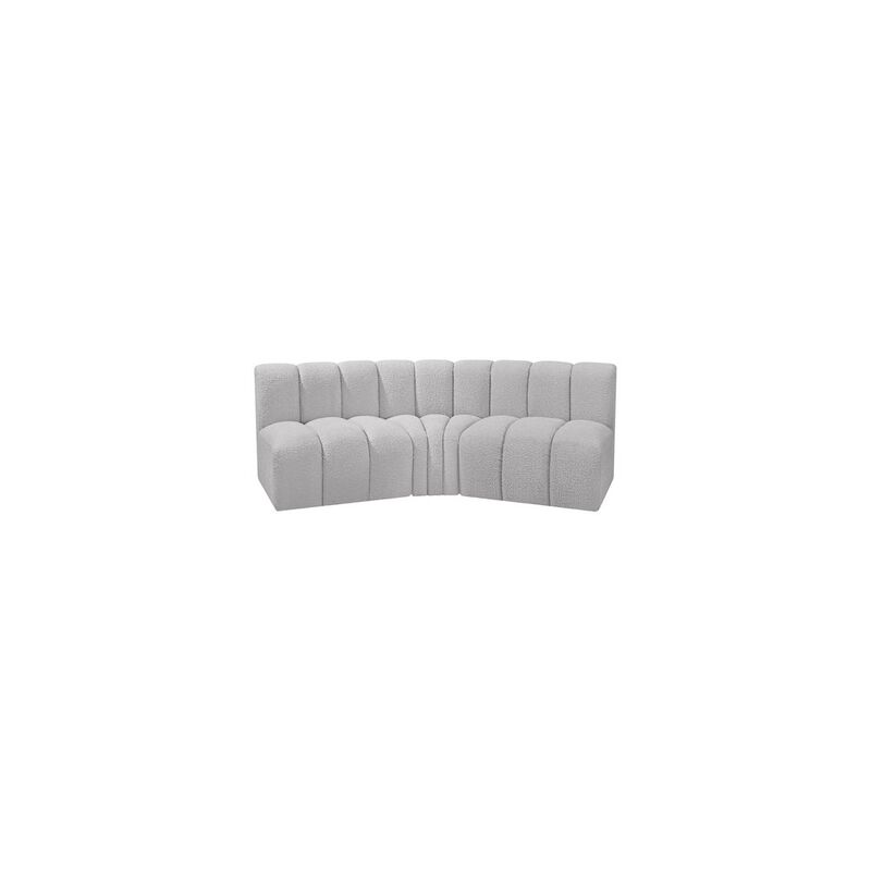 Meridian Furniture Arc Grey Boucle Fabric Modular Sofa