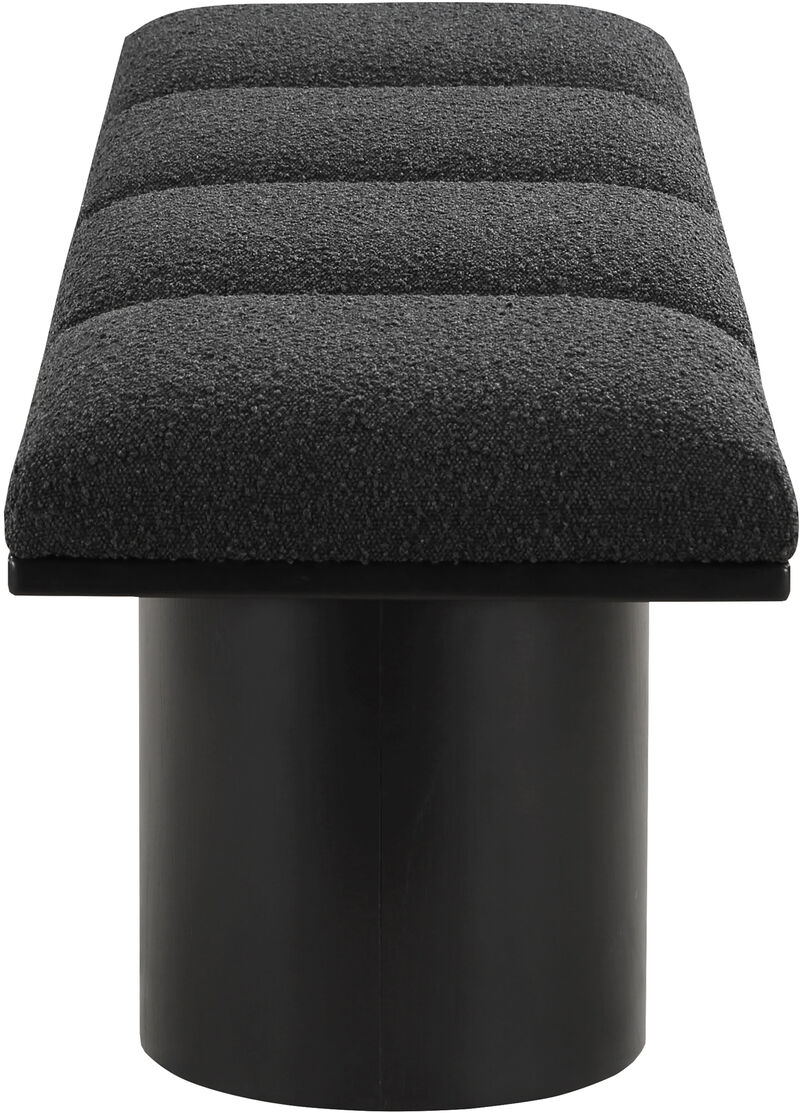 Meridian Furniture Pavilion Black Boucle Fabric Bench