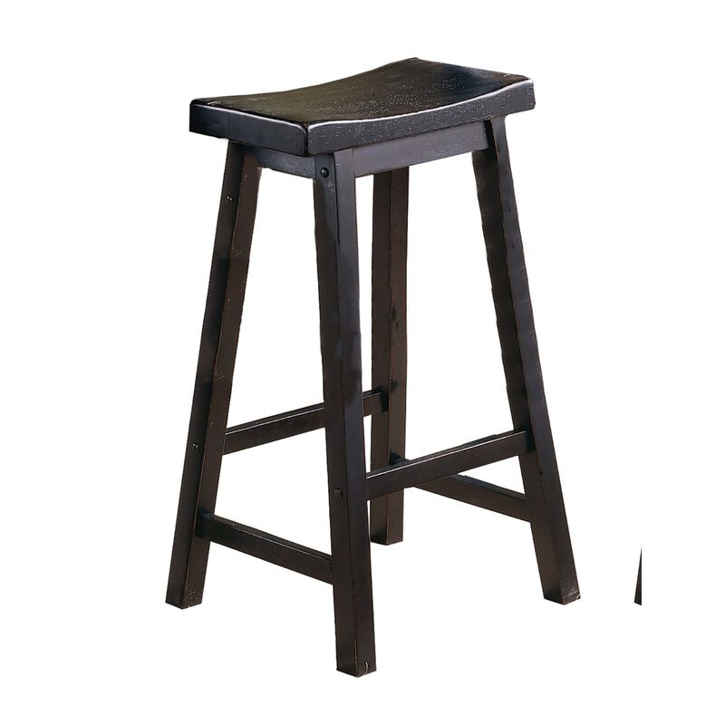 Streamdale 29" Bar Stools, Saddle Seat Wood (Set of 2)