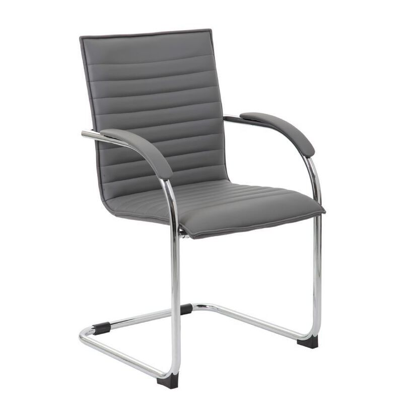 Neni Office Chair Set of 2, Foam Fill Vinyl, Chrome Cantilever image number 0