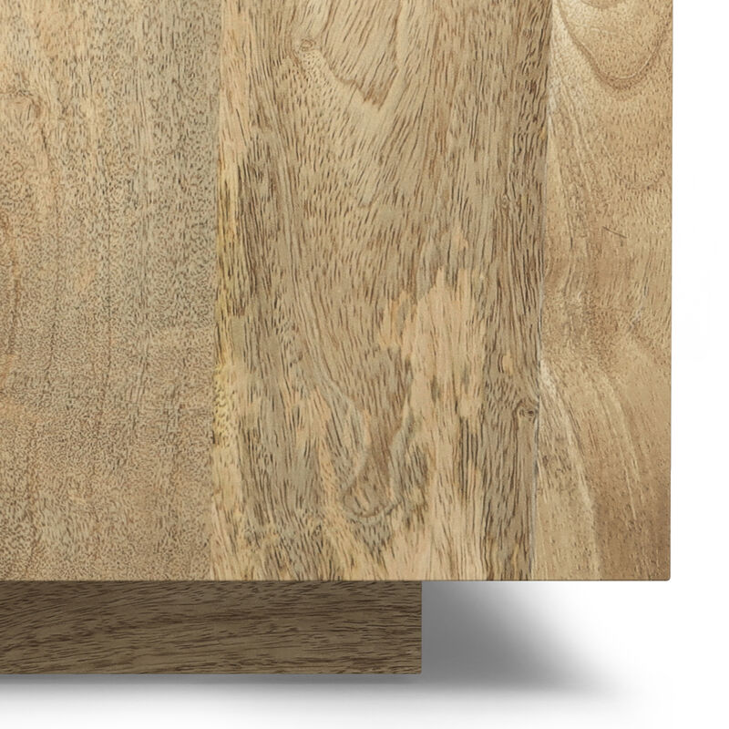 Lockhart SOLID MANGO WOOD 30 inch Wide Square Modern Square Coffee Table in Natural, Fully Assembled