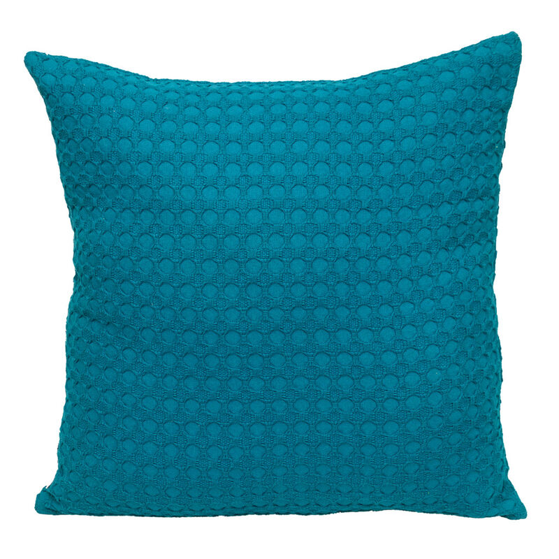 HomeRoots 20" Blue Cotton Throw Pillow With Texture image number 0