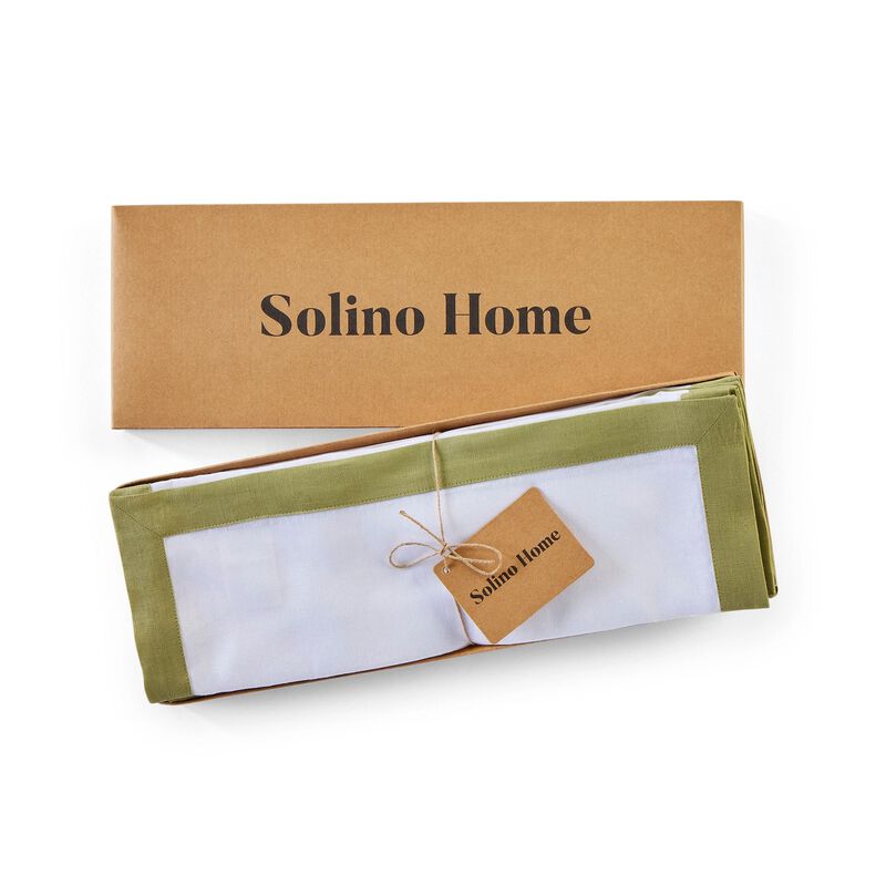 Solino Home Classic 100% Linen Placemats &ndash; Set of 4, 14 x 19 in, Machine Washable, Holiday and Everyday Dining