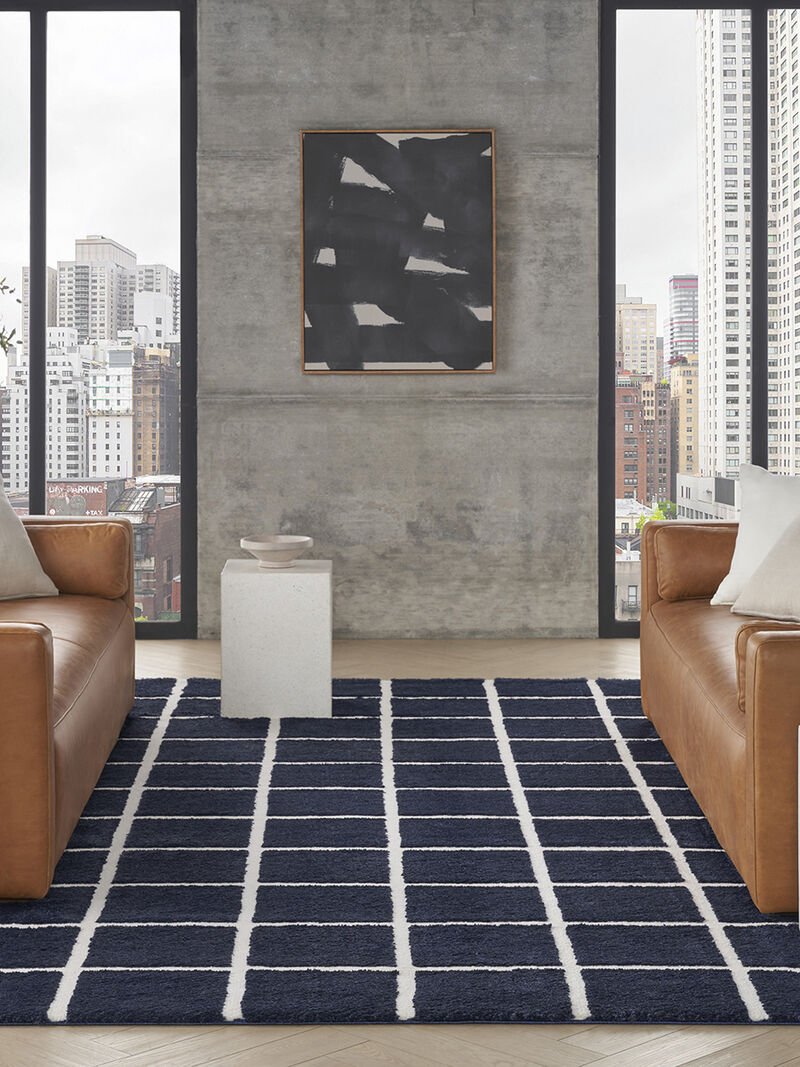 West End Ave WTE01 Navy/Ivory 9' x 12' Rug