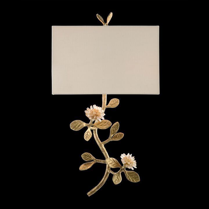 Stone Quartz Flower Single-Light Wall Sconce