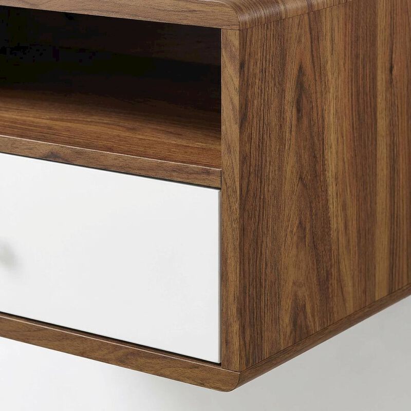 Wooden Wall Mount Nightstand with Sleek Design and Compact Size image number 5