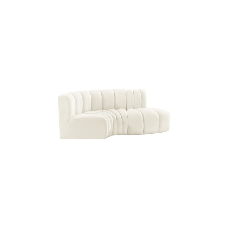 Meridian Furniture Arc Cream Velvet Modular Sofa