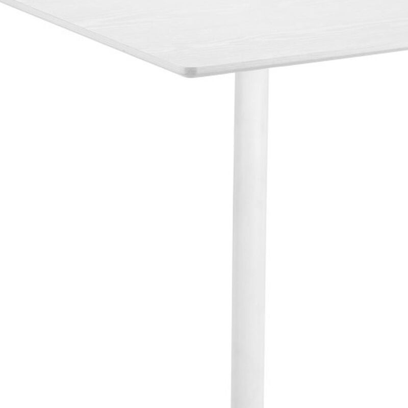 HomeRoots 24" White Wood and Steel Square Bar Table
