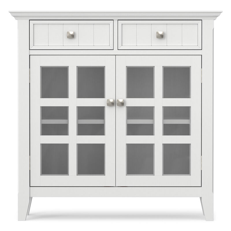 Acadian SOLID WOOD 36 inch Wide Transitional Entryway Hallway Storage Cabinet in White image number 3
