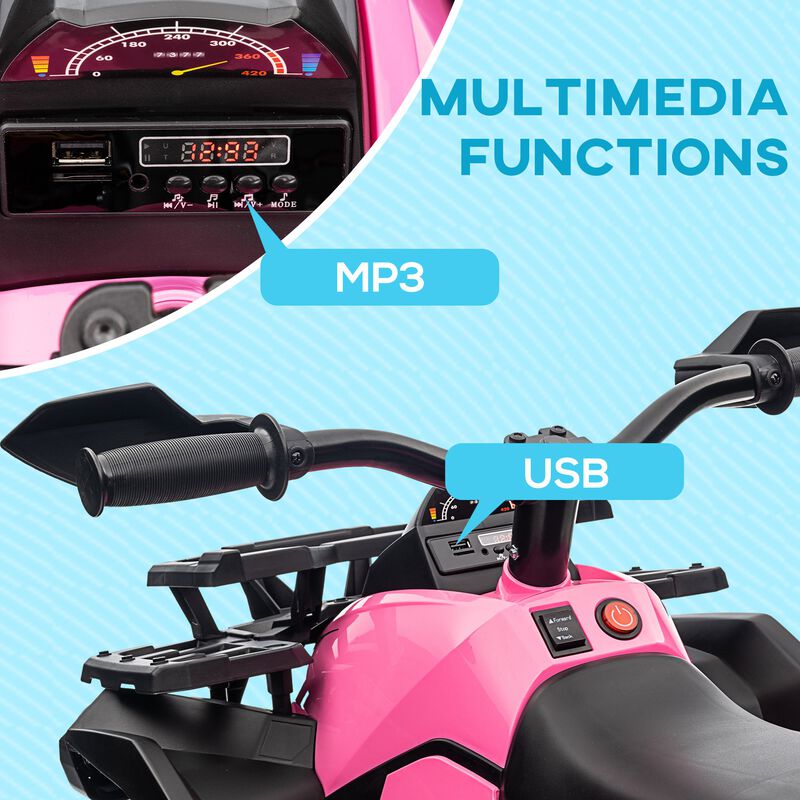 BreeBe 12V 4 Wheeler Kids ATV with Music, Headlights image number 4
