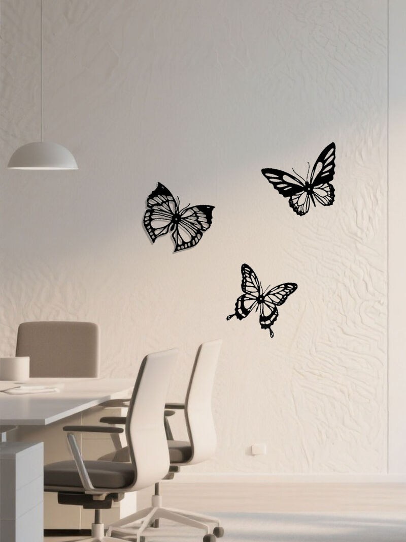 3-Piece Metal Insect Wall Decor Set, Dragonfly Hummingbird Butterfly image number 6