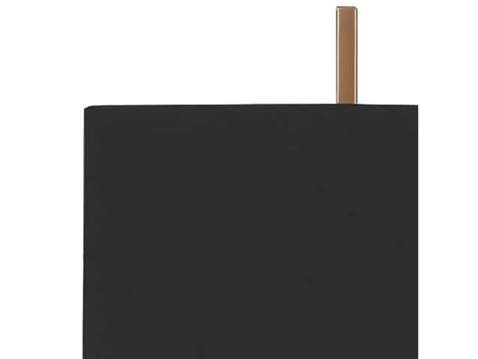 U Shaped Metal Body Table Lamp with Marble Base, Gold and Black - Benzara