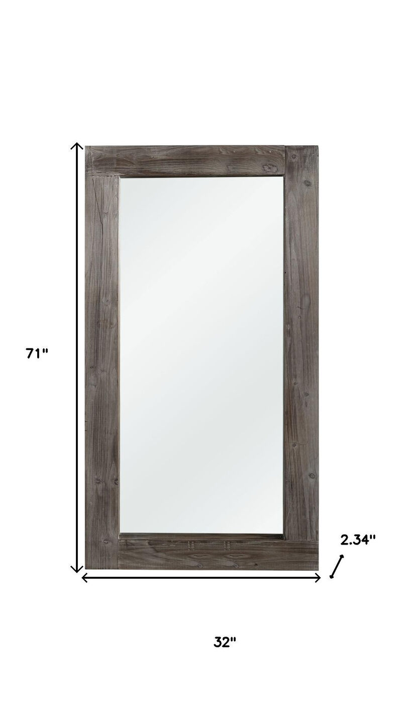 HomeRoots 71" Charcoal Solid Wood Framed Full Length Mirror image number 5