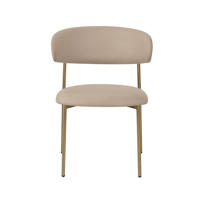 Meridian Furniture Lupita Taupe Vegan Leather Dining Chair, Set of 2