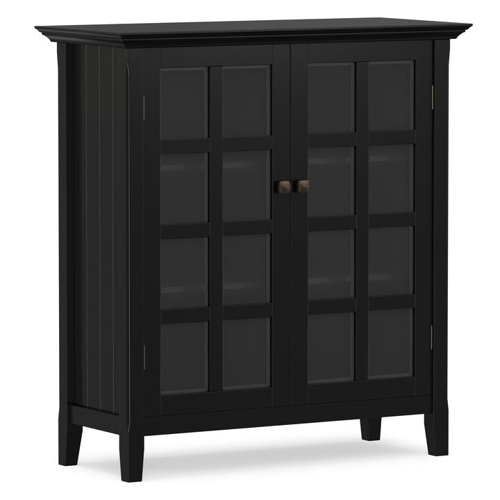 Acadian 39 inch Wide Solid Wood Transitional Storage Cabinet in Black