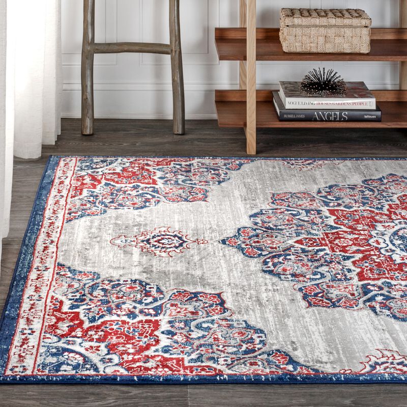 Modern Persian Vintage Moroccan Medallion Area Rug