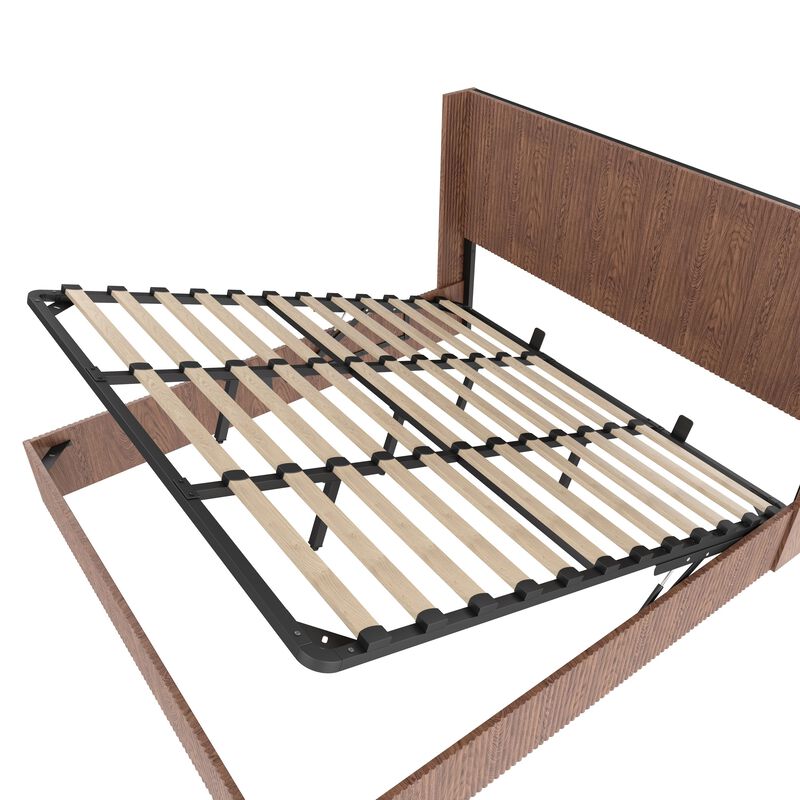 Cixt Fluted Lift Up Storage Bed Frame image number 6