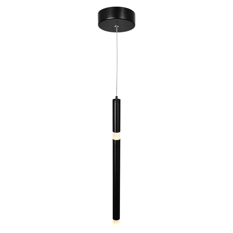 Flute 1 Light LED Pendant With Black Finish