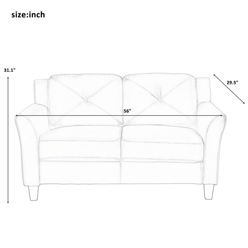 Button Tufted 3 Piece Chair Loveseat Sofa Set